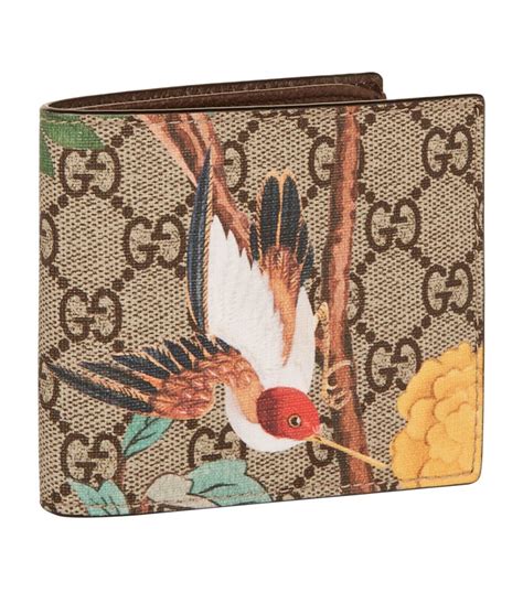 gucci wallet flower and bird print light blue|Gucci wallet female.